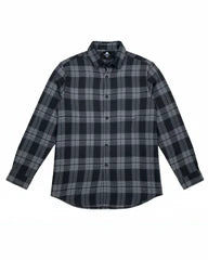 Big & Tall Men's Black-autumn/winter Commuter Plaid Flannel Fabric Long Sleeve Shirt